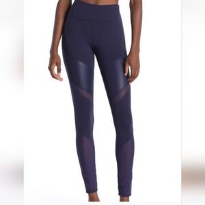 Alo Yoga Sheila Leggings with Sheer Panel in Navy Blue